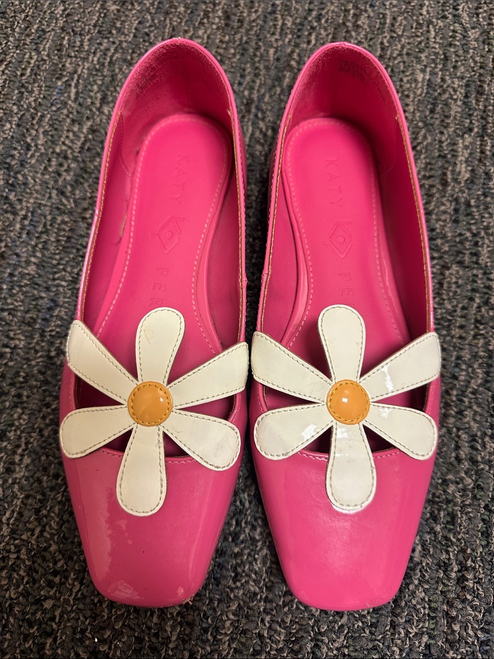 Katy Perry Collections Hot Pink Ballet Flats with White Daisy Accent